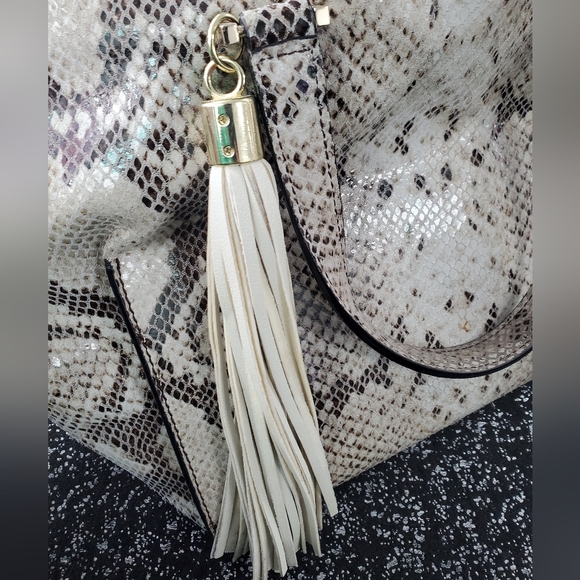 Kate Spade Savannah Parliament Medium Snakeskin Detachable Crosbody - Picture 7 of 13